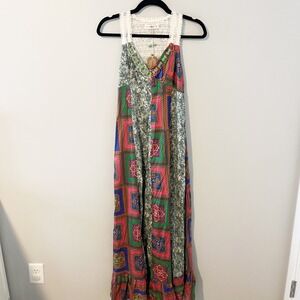 NATURAL LIFE Amina Boho
Multicolor Lace Back Ruffle Hem
Maxi Dress xs NWT